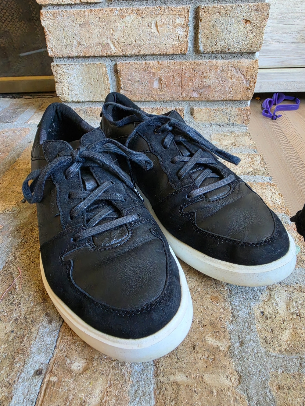 Cole Haan Black and White Leather Casual Sneakers